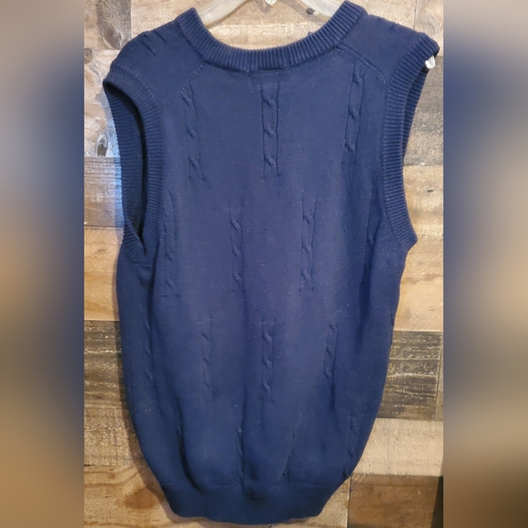 VTG Pebble Beach Navy Cable Knit SweaterVest Preppy V-Neck Golf Grandpacore Sz M - Picture 4 of 9
